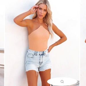 Vici ribbed halter bodysuit
